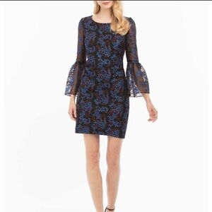 NWT Nicole Miller tulle embroidered mini dress